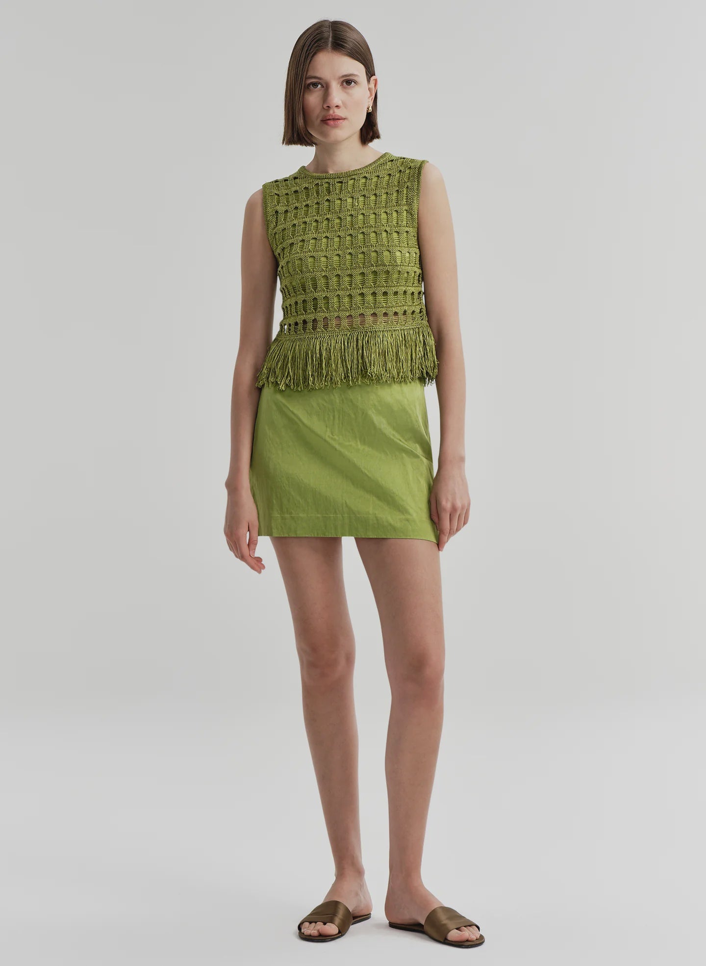 ALC Cotton Satin Mini Skirt