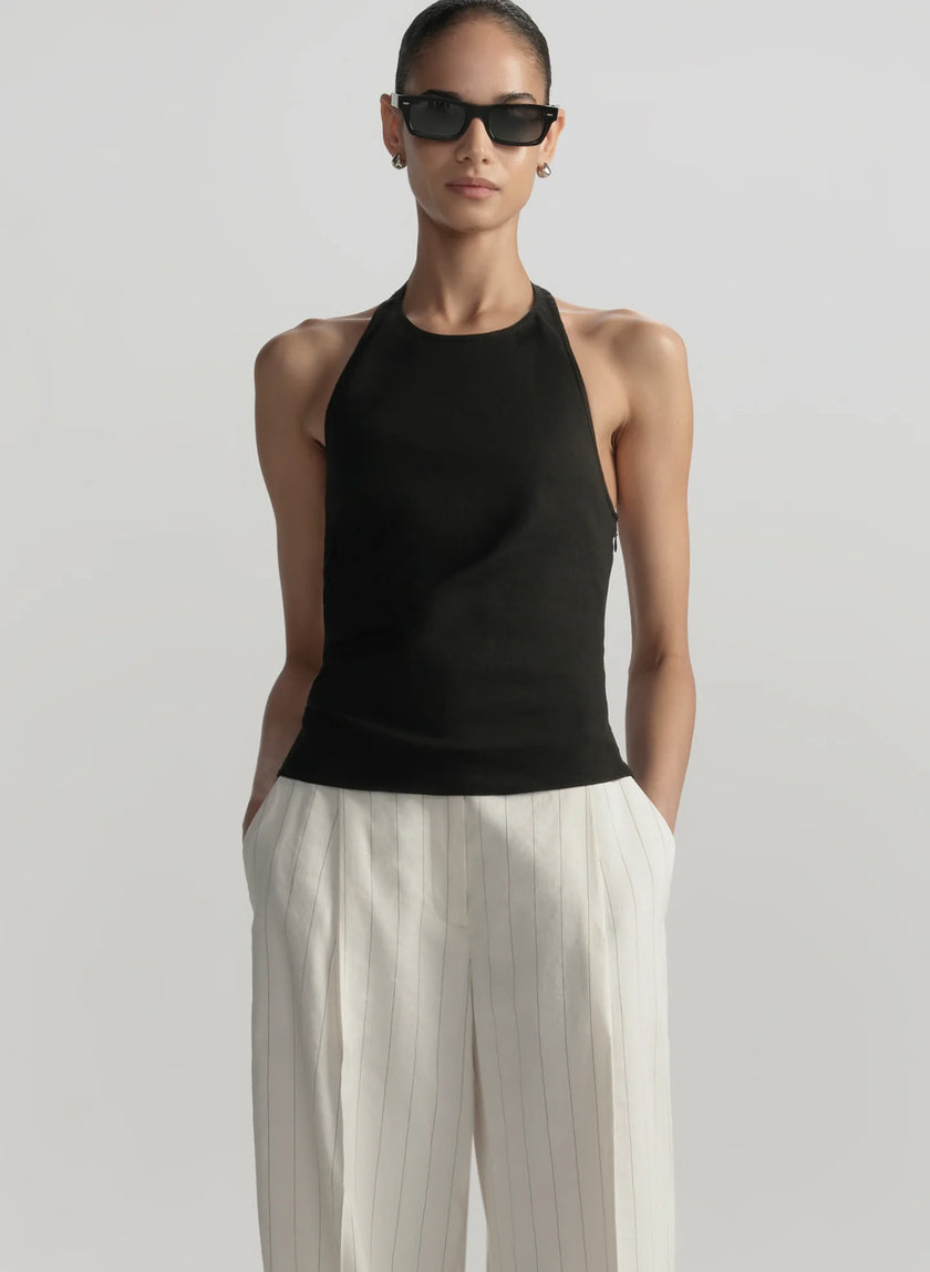 ALC Linen Stretch Halter Top