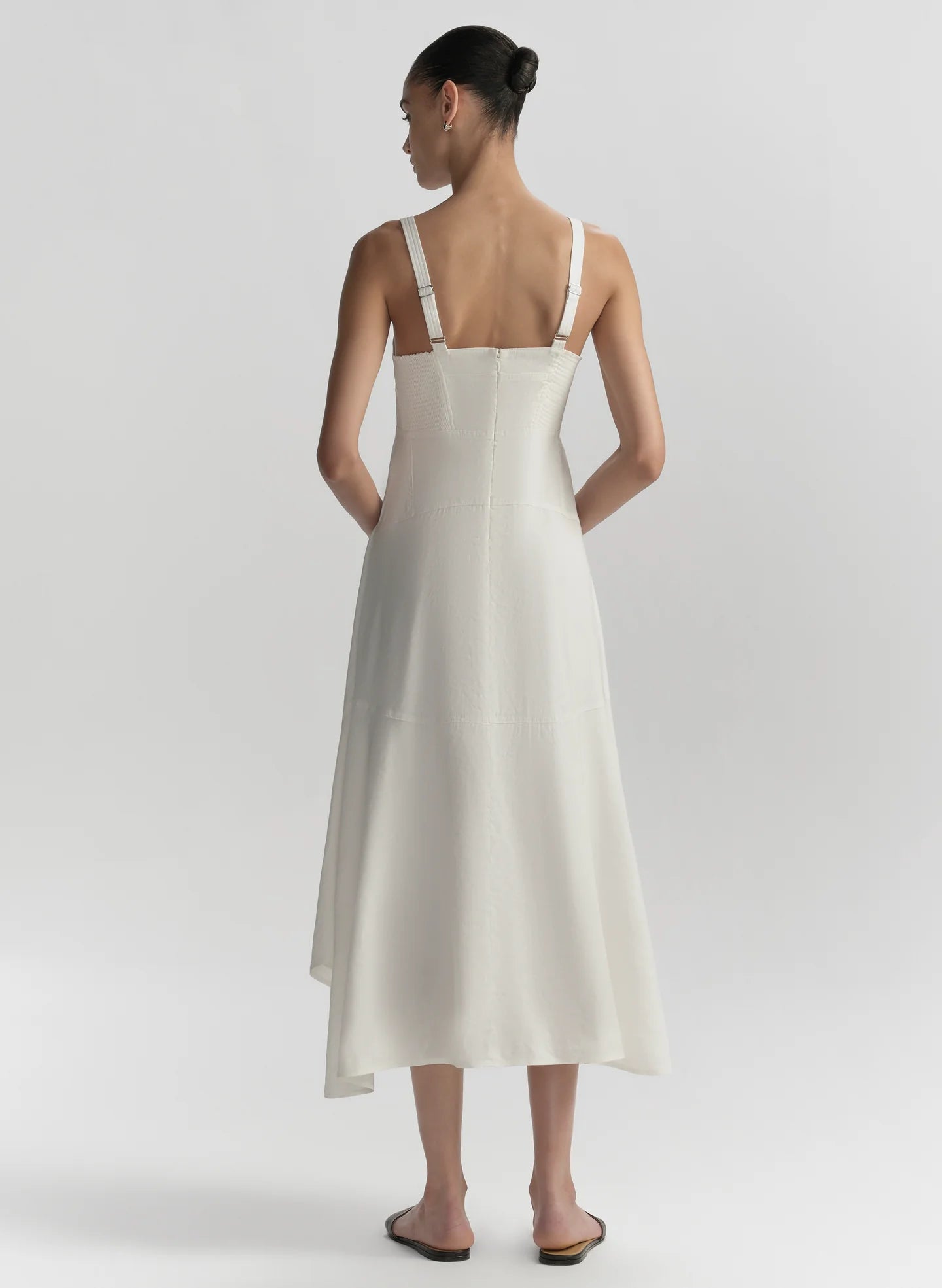 ALC Square Tank Linen Midi Dress