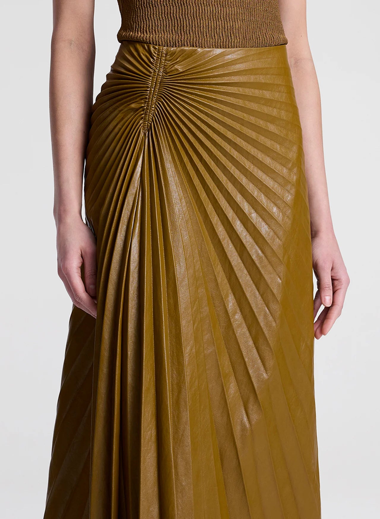 ALC Leather Pleated Skirt