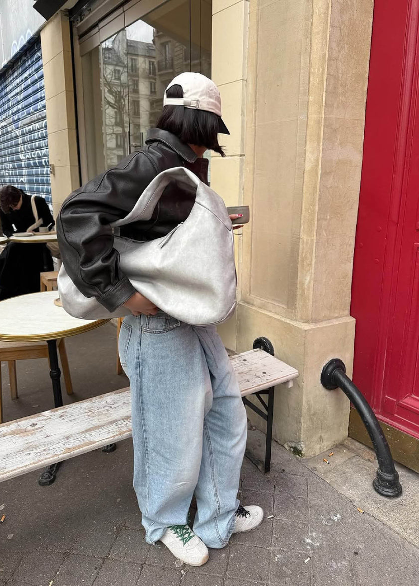 ALOHAS Suede Fuzzy Grey Leather Sneakers