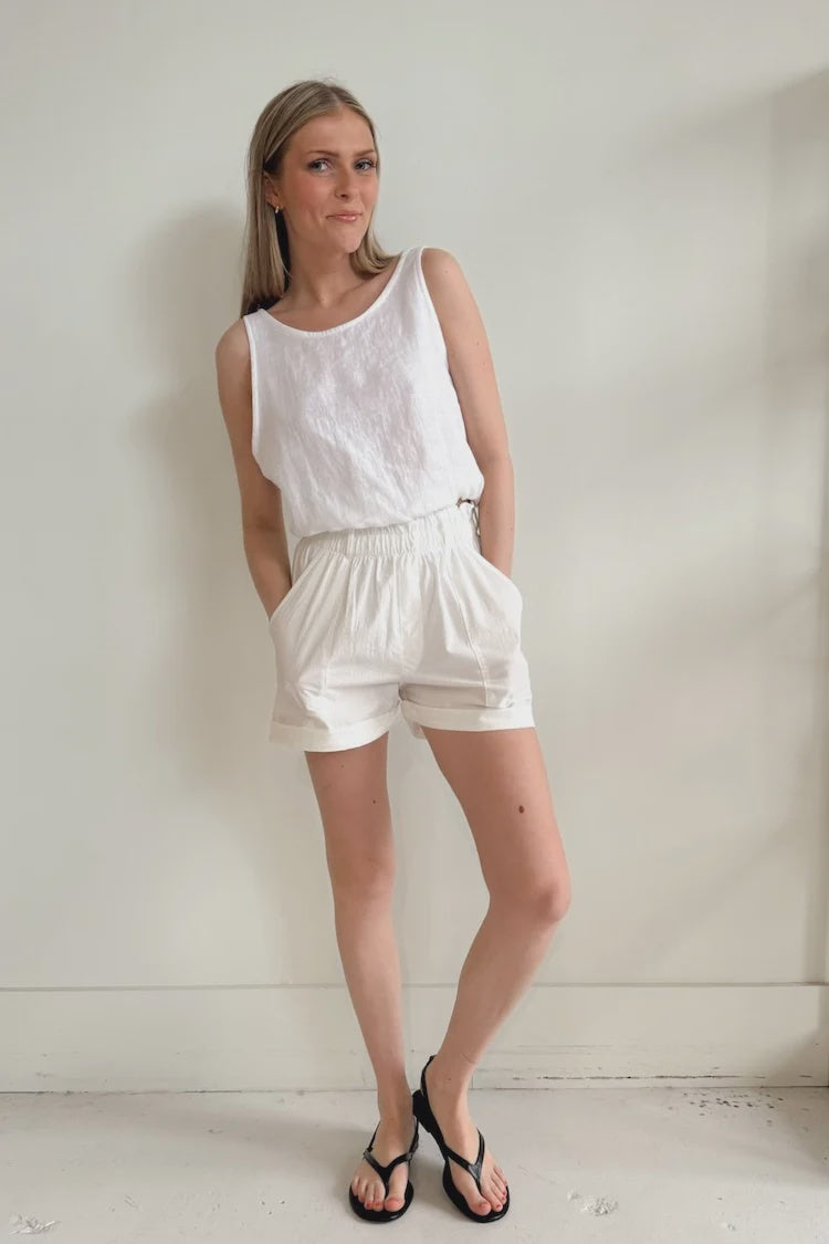 NAT White Essential Crop Tank