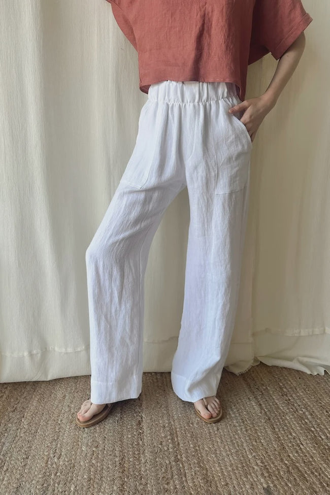 NAT Wide Leg Linen Pant