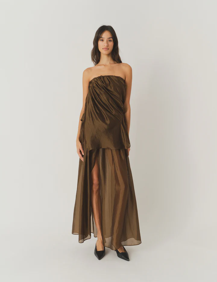 GAR Draped Strapless Flowy Top