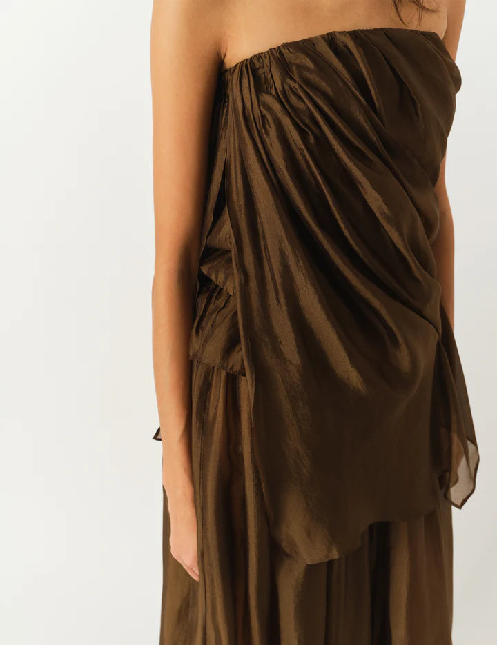 GAR Draped Strapless Flowy Top
