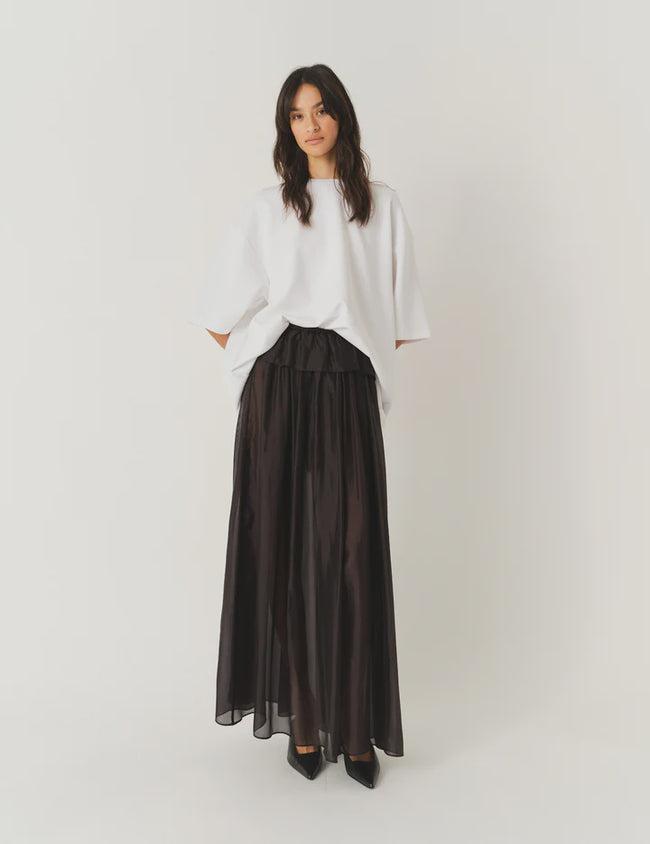 GAR Black Sheer Maxi Skirt