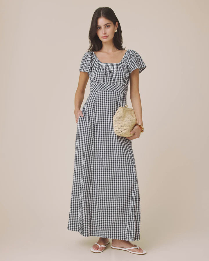 SPL Gingham Puff Sleeve Dress