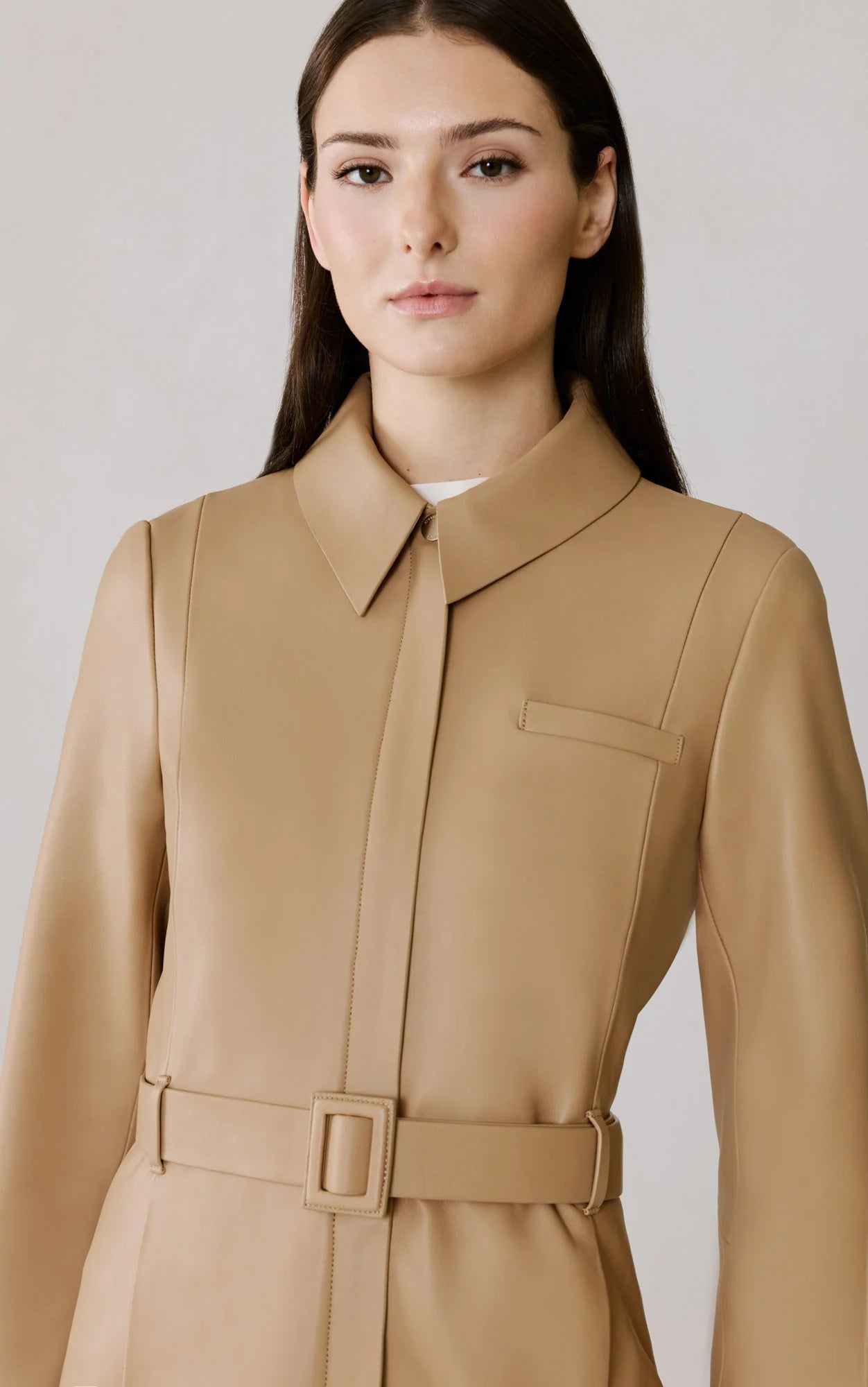 SOK Leather Trench Coat