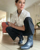 AM Navy Short Cowboy Boot