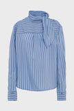 TEL Striped Blouse w Neck Tie