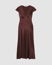 DOE Satin V Neck Midi Dress