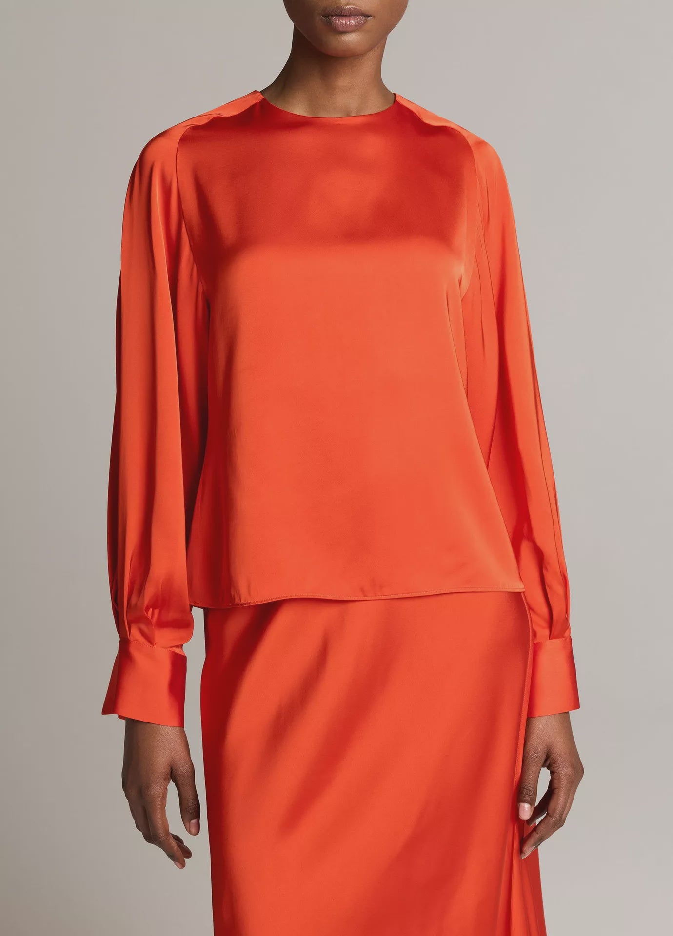 VIN Long Sleeve Satin Top