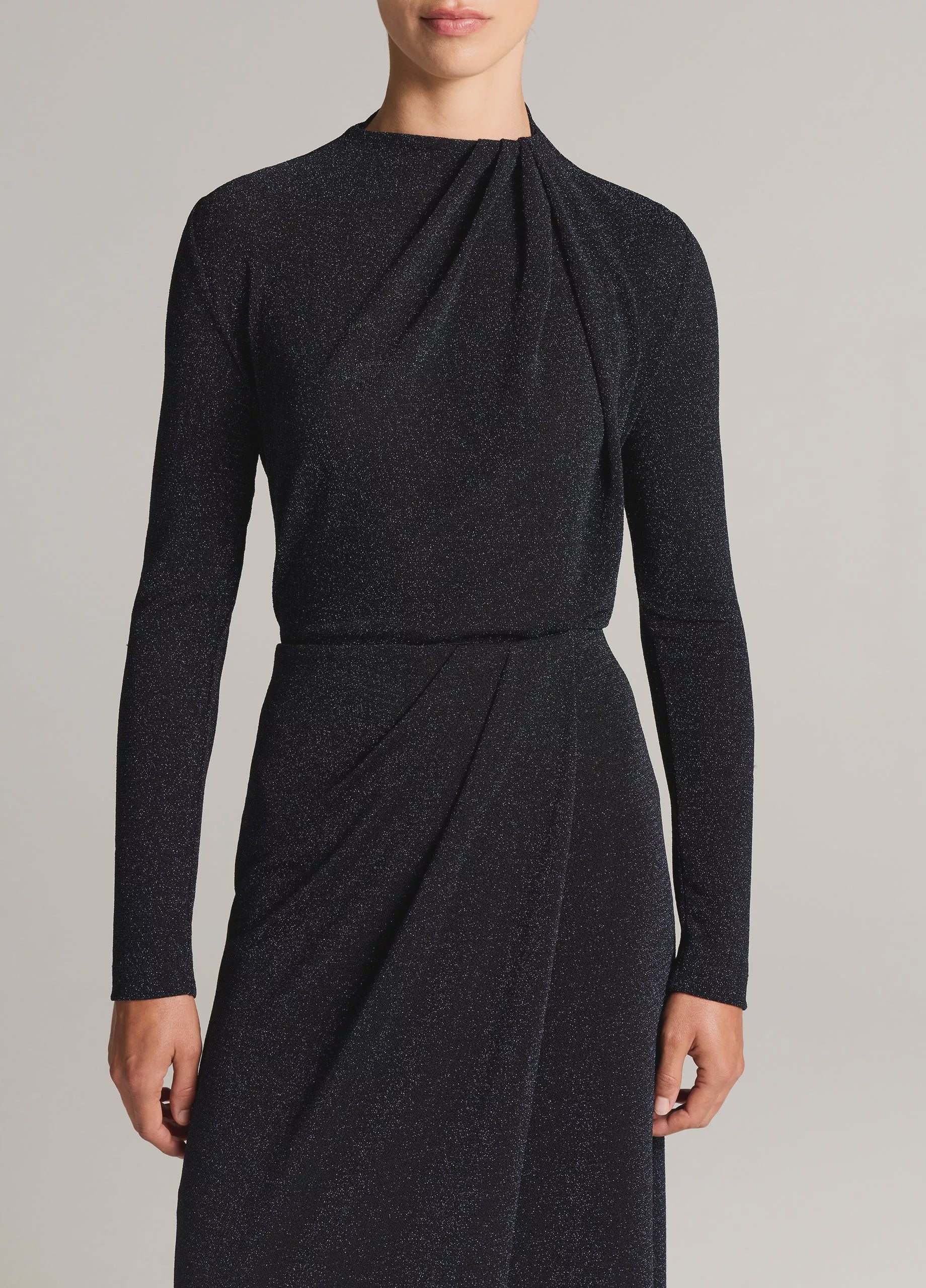 VIN Sparkly Mock Neck Top