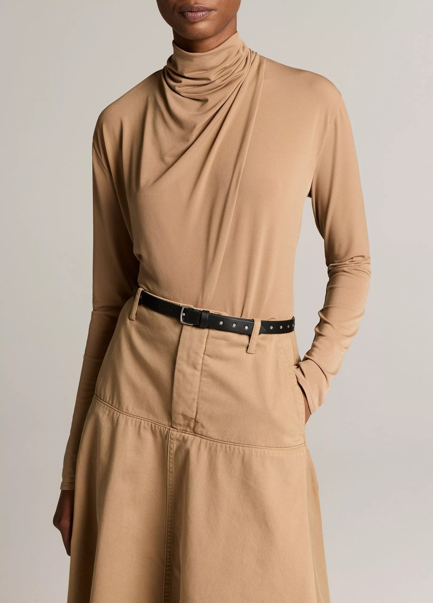 VIN Draped Long Sleeve Blouse