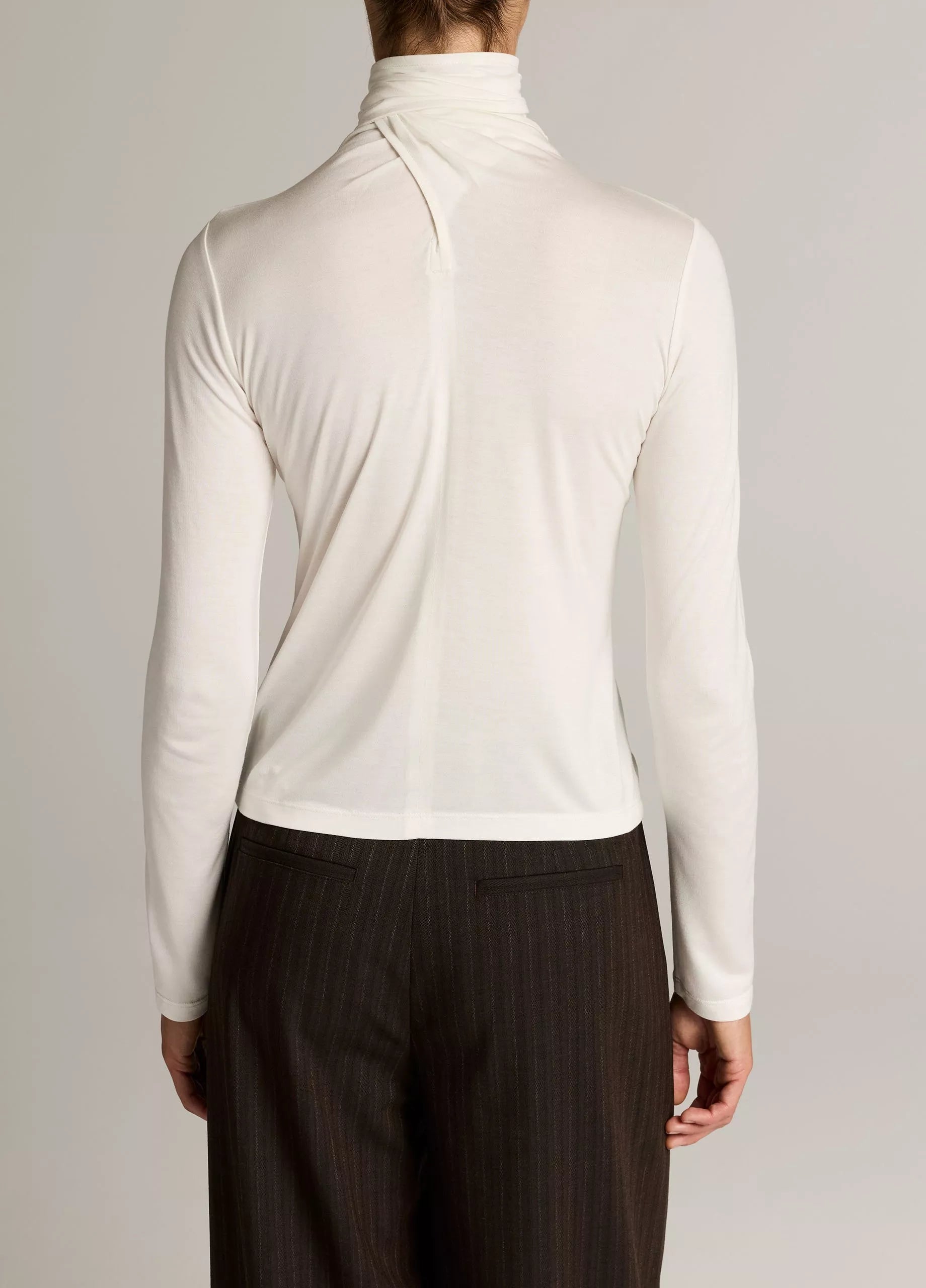 VIN Jersey Tie Neck Top