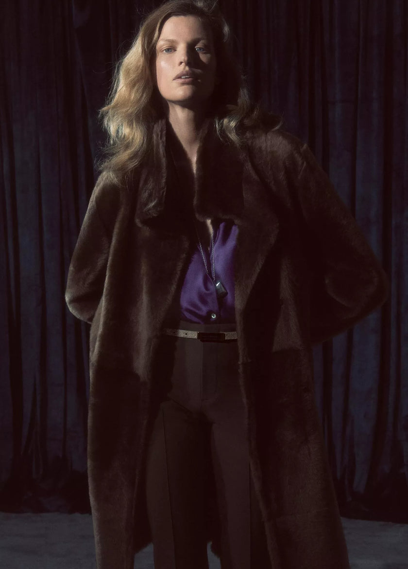 VIN Satin Long Sleeve Blouse