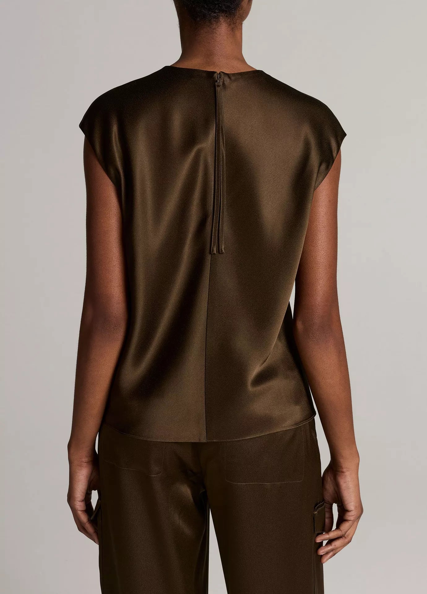VIN Cap Sleeve Satin Top