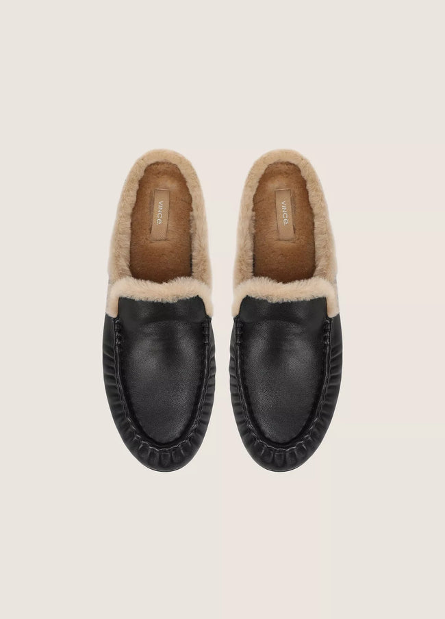 VIN Shearling Loafer Mule