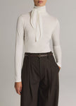 VIN Jersey Tie Neck Top