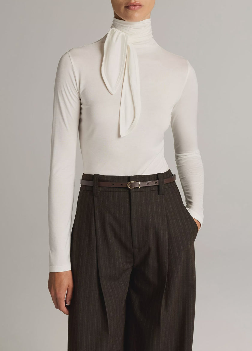 VIN Jersey Tie Neck Top