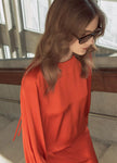 VIN Long Sleeve Satin Top