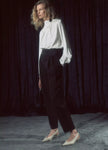 VIN Satin Blouse with Brooch