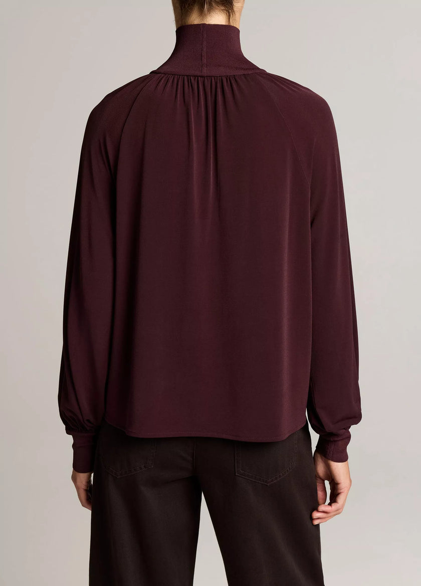 VIN Gathered Turtleneck Top