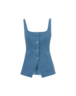 VER Denim Square Neck Top