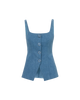 VER Denim Square Neck Top