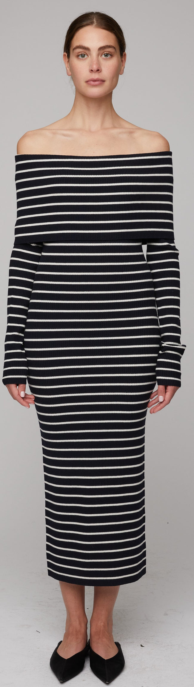 ALC Off the Shoulder Striped Dress