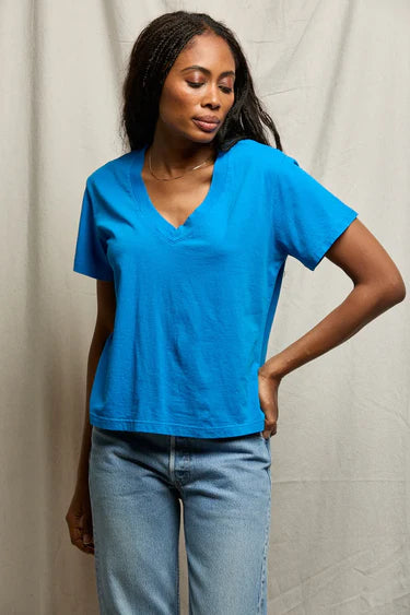PWT Cobalt Boxy V Neck Tee
