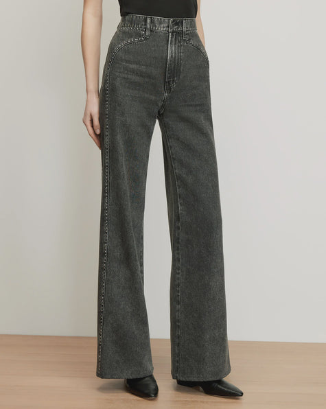 VER Studded Wide Leg Jeans