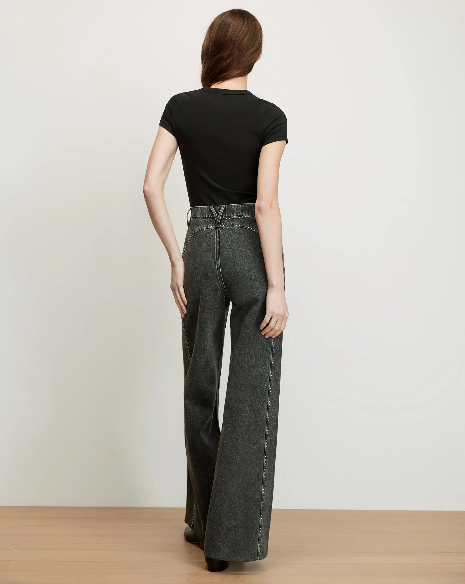 VER Studded Wide Leg Jeans