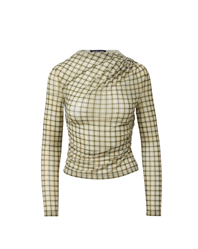 VER Sheer Checkered Top