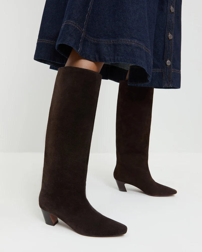 LOF Tall Kick Heel Suede Boot