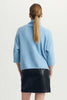MN Fuzzy Blue Elbow Sleeve Sweater