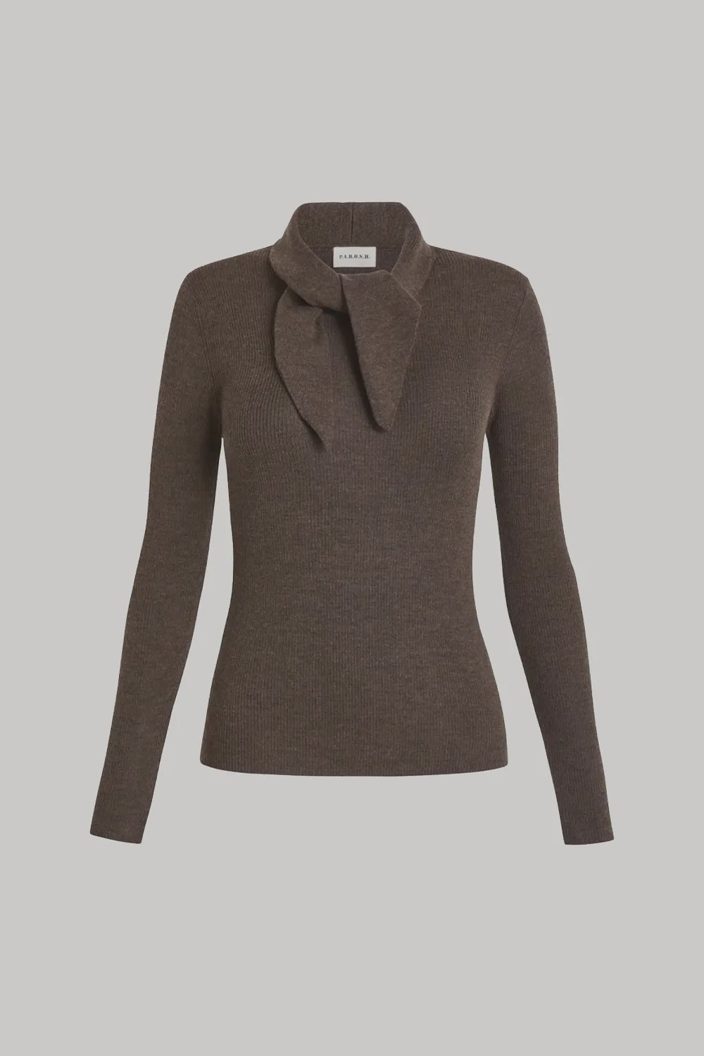 PAR Tie Neck Knit Top