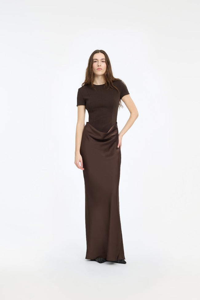 ROT Capsleeve Draped Maxi Dress