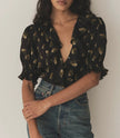 DOE Lace Trim Ruffle Top