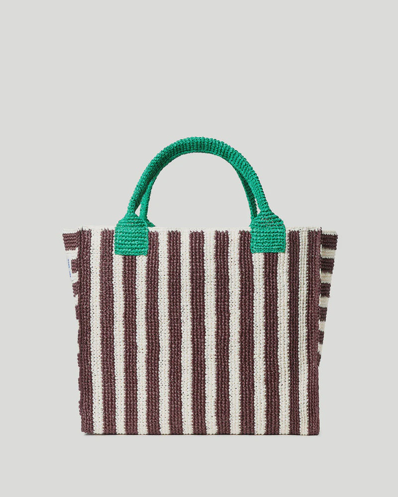 LOF Striped Crochet Tote