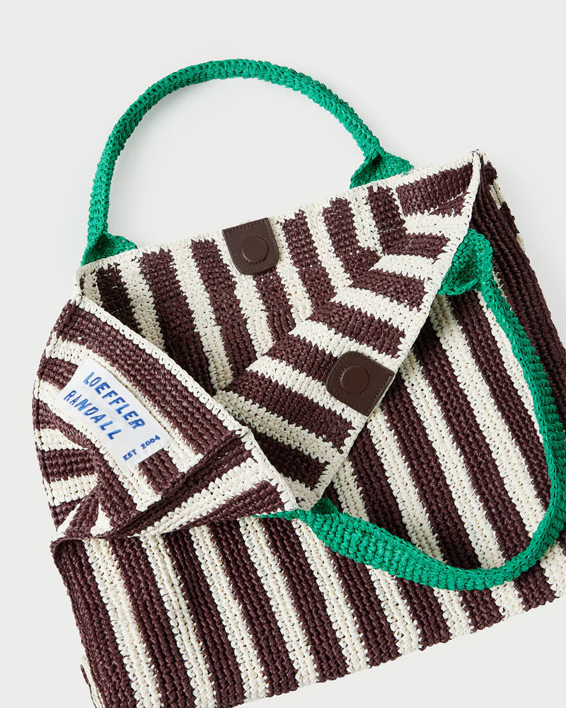 LOF Striped Crochet Tote