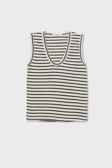PWT Striped U Neck Tank