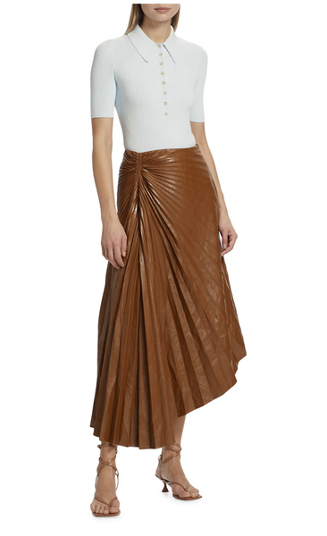 ALC Pleated Faux Leather Skirt