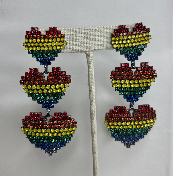 EC Triple Heart Earrings