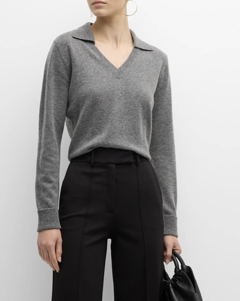 GV Collared Wool Cashmere Pullover