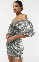 RHO Silver Sequin Mini Dress