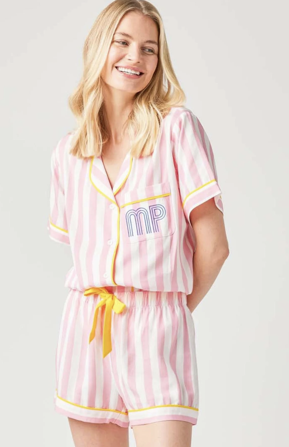 KAT Retro Stripe PJ Short Set