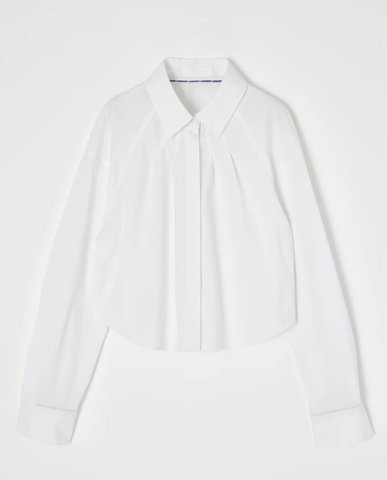 MOU Cropped Pleat Button Up