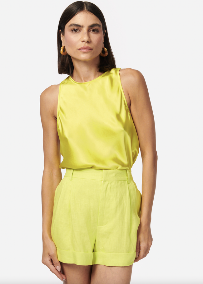 CAM Lime Silk Tank