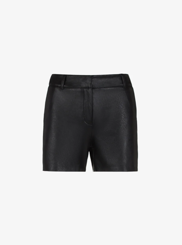 COM Black Leather Shorts